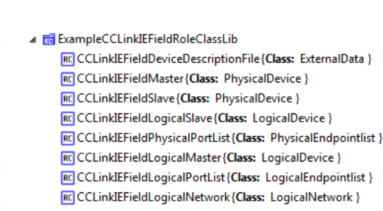Fig. 19. CC-Link IE Field technology specific Role Class Library